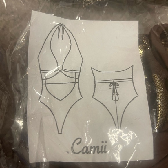 2 Large Gold Army Fatigue Print Bartender Bottle Girl Outfits - Picture 1 of 3